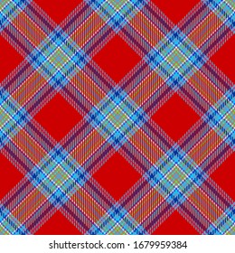 Red and Blue Tartan Plaid Scottish Seamless Pattern. Texture from tartan, plaid, tablecloths, shirts, clothes, dresses, bedding, blankets and other textile.