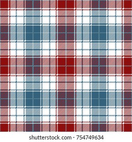 Red and Blue Tartan Plaid Seamless Pattern