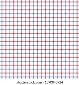 Red and Blue Tattersall Check Pattern. Men's Shirt Fashion Textile Fabric. Repeating Tile Plaid Pattern.