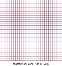 Red and Blue Tattersall Check Pattern. Men's Shirt Fashion Textile Fabric. Repeating Tile Plaid Pattern.
