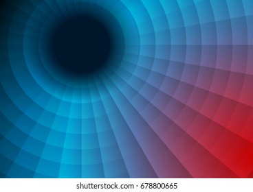 Rote und blaue Technologie wirbelnder Kreis, Vektorgrafik abstrakter Hintergrund