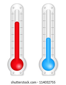 Red and blue thermometers, vector eps10 illustration