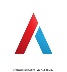 Red and Blue Trapezium Shaped Letter A Icon on a White Background