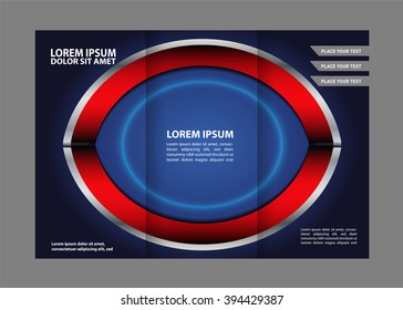 Red and blue Tri Fold Brochure Vector Design
