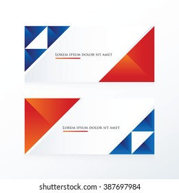 Red and blue triangle banner