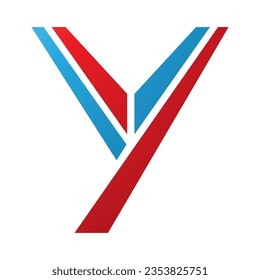Red and Blue Uppercase Letter Y Icon on a White Background