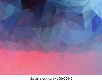 Red blue vector background, polygonal pattern, triangular modern illustration, dramatic mosaic artwork