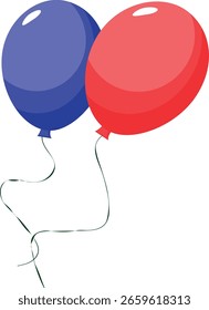 red and blue vector balloons
