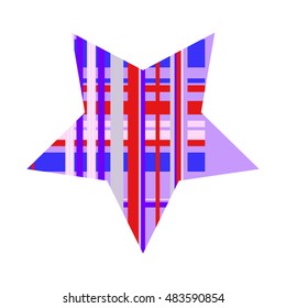 Red And Blue Vector Striped Star Logo Template Isolated On White Background