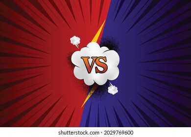 Red and blue versus background design