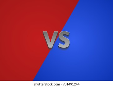 Red and Blue Versus Background Fighter Screen, Vector Illustration.