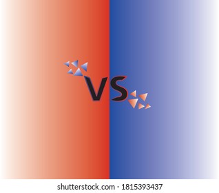 Red and blue versus vs. vector art.