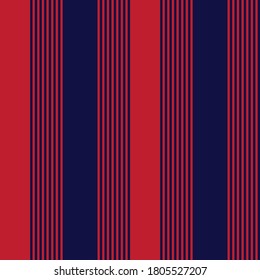Red and Blue vertical striped seamless pattern background suitable for fashion textiles, graphics