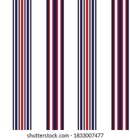 Red and Blue vertical striped seamless pattern background suitable for fashion textiles, graphics