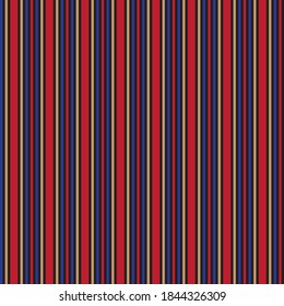 Red and Blue vertical striped seamless pattern background suitable for fashion textiles, graphics