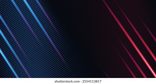 Red And Blue VS Speedline Background. Versus Concept.