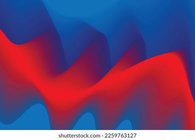 red and blue wave abstract background, fluid gradient background, suitable for landing page and computer desktop background. 3d vector