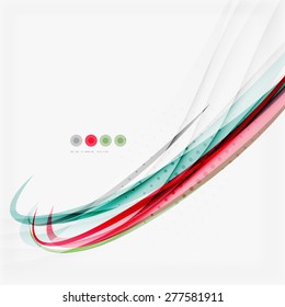 Red and blue wave lines, abstract background, business corporate template