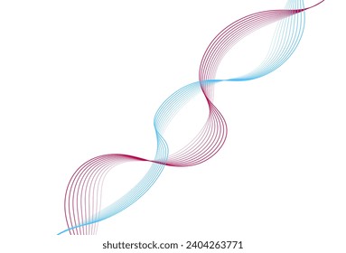 Red And Blue Wave Lines Pattern Abstract Background. Modern Banner. Wallpaper. Vector Illustration