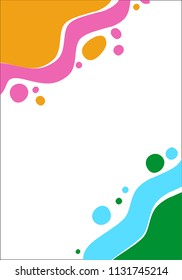 Red and blue wave paint spilled, abstract vector illustration. Bright background for the cover or banner isolated on white.