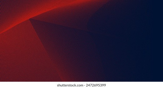 Roter und blauer wellenförmiger Halbtonhintergrund. Dots Pop Art Sport Stil Vektorillustration.	
