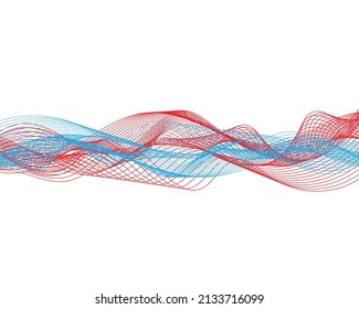 Líneas De Onda Rojas Y Azules Resumen De Fondo. Fondo de escritorio. Vector
