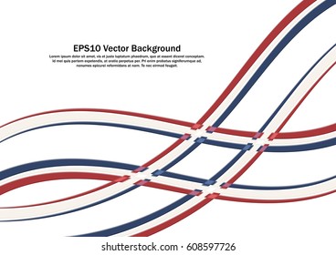 Red, blue and white background. Flag color banner to celebrate national day.