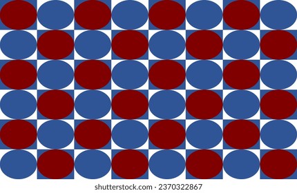 red blue and white background, blue tone small cube block, chessboard with red and blue dot seamless repeat pattern, replete image design for fabric printing or wallpaper, blue abstract wall
