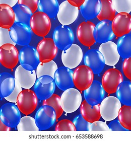 red blue white balloon background usa flag theme
