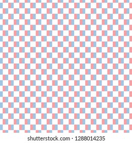 Red, Blue and White Checkered Striped Three Dimensional Pattern