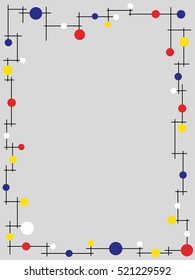 red blue and white circle, line modern shape with gray background, empty center  