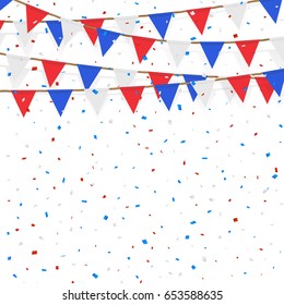 red blue white flag decorated on  white background