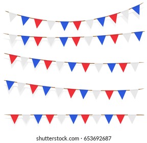 red blue white flag decorated on  white background