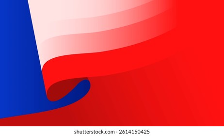 Red Blue White flag flying in the air multi nation color abstract vector background