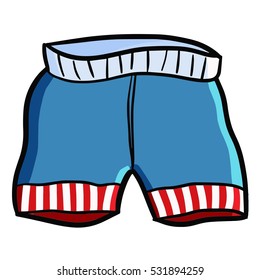 Red Blue White Funny Short Pants - Vector.