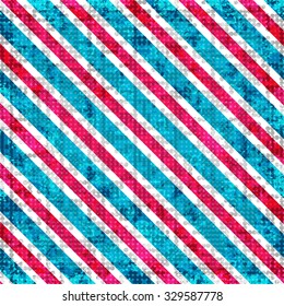 red blue and white lines. abstract geometric background. vector illustration. grunge effect