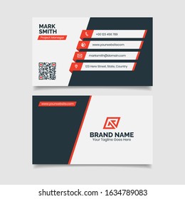 Red Blue and White Modern Creative Business Card Design Visiting Card Template
