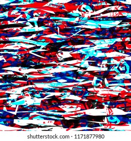 Red< blue, white seamless texture from curved sripes. Abstract vector background for web page, banners backdrop, fabric, home decor, wrapping