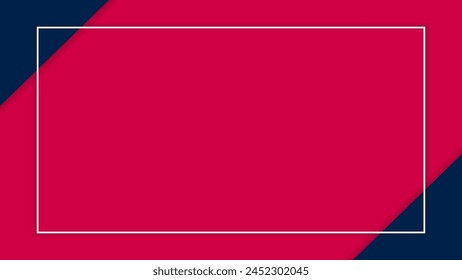 Red blue white star color frame banner empty mock up blank flag united state america usa us country. Vector illustration for USA celebration design. National democracy independence patriotism presiden