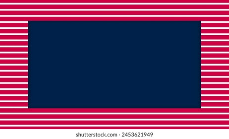 Red blue white star color frame banner empty mock up blank flag united state america usa us country. Vector illustration for USA celebration design. National democracy independence patriotism presiden