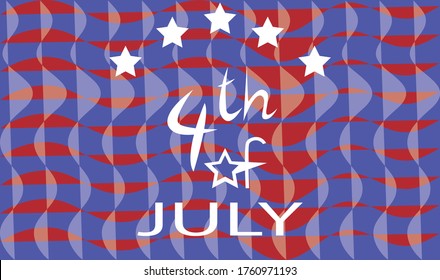 red blue white and star Fourth of July background.