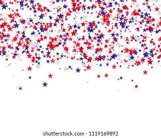 Red Blue White Stars Falling Sky Stock Vector (Royalty Free) 1119169892 ...