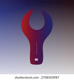 Llave roja y azul en un fondo degradado para la construcción y reparación