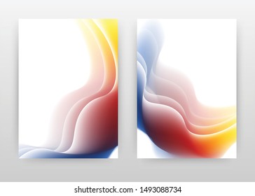 red blue yellow 3d waves concept abstract design of annual report, brochure, flyer, poster. Colorful waves background vector illustration for flyer, leaflet, poster. Business A4 brochure template.