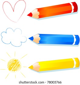 red, blue and yellow explained to children, vector