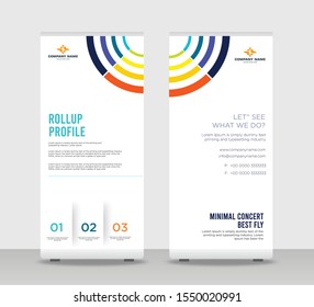 red blue yellow infographic Shapes Modern Exhibition Advertising Trend Business Roll Up Banner Stand Poster Brochure flat design template creative concept. colorful infographic roll Up EPS