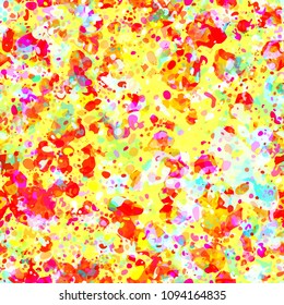 Red, blue, yellow splatter seamless texture. Abstract vector background for web page, banners backdrop, fabric, home decor, wrapping