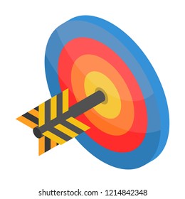 Red blue yellow target icon. Isometric of red blue yellow target vector icon for web design isolated on white background