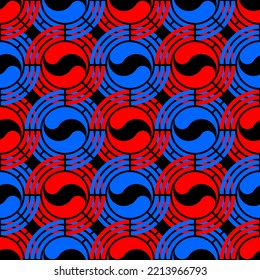 red and blue yin yang pattern design. vector illustration
