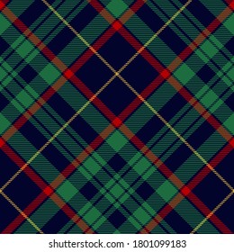 Red, Blue,Yellow, Green diagonal plaid Scottish seamless pattern.Christmas and New year concept.Vector illustration.Texture from tartan, plaid, tablecloths, clothes, shirts, paper, bedding,blanket.